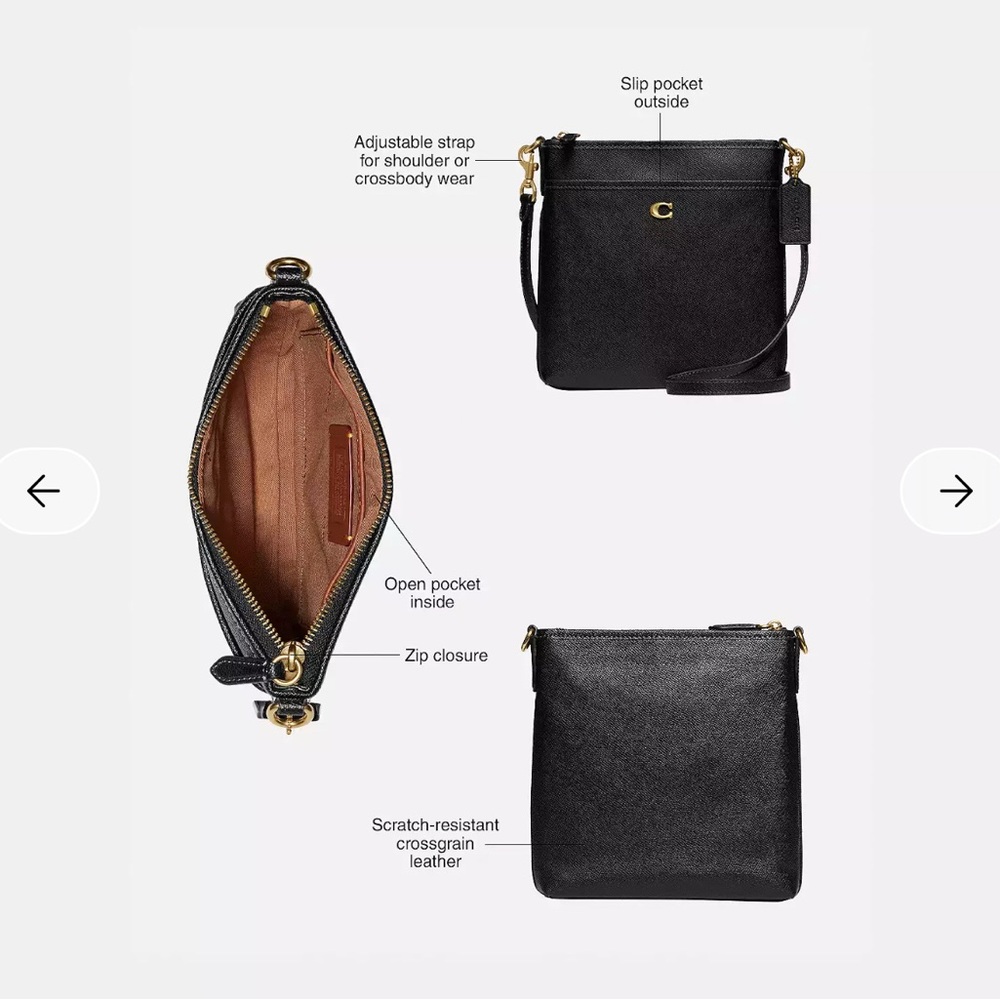 COACH Kitt Messenger Crossbody Bag in Black - Picture 6 of 10